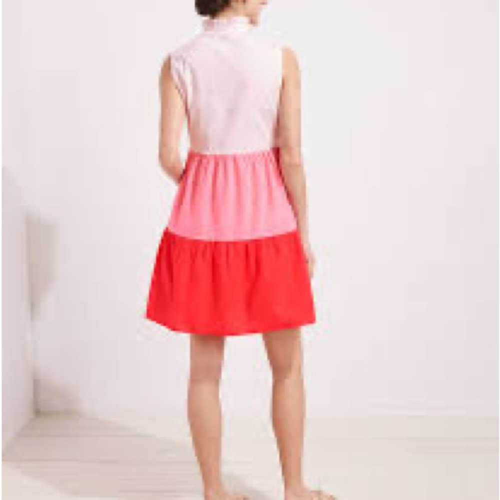 VINEYARD VINES KENTUCKY DERBY PINK TIERED MINI SLEEVELESS DRESS WITH POCKETS - Picture 2 of 7